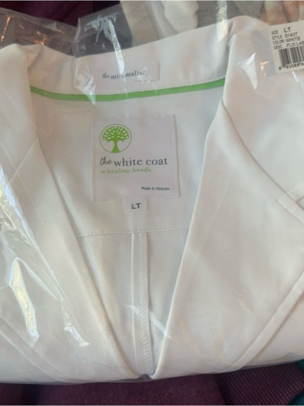 Healing Hands The White Coat Florence Lab Coat White Large Tall LT NWT